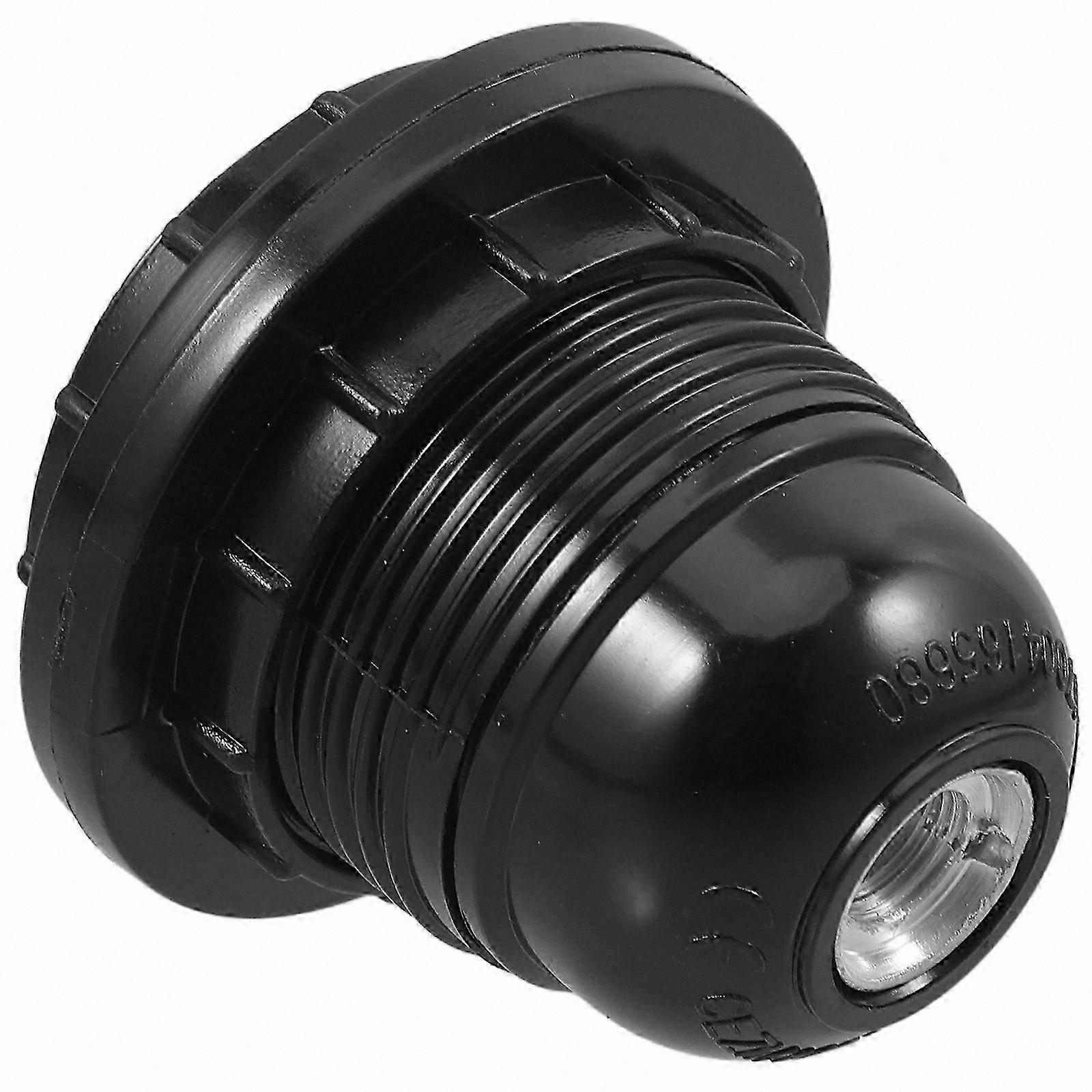 Vintage E27 Bakelite Lamp Socket, Black, 10mm Threaded Base Replacement
