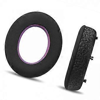 Black and purple ice leather ear pads compatible with Focal Utopia headphones  MC1