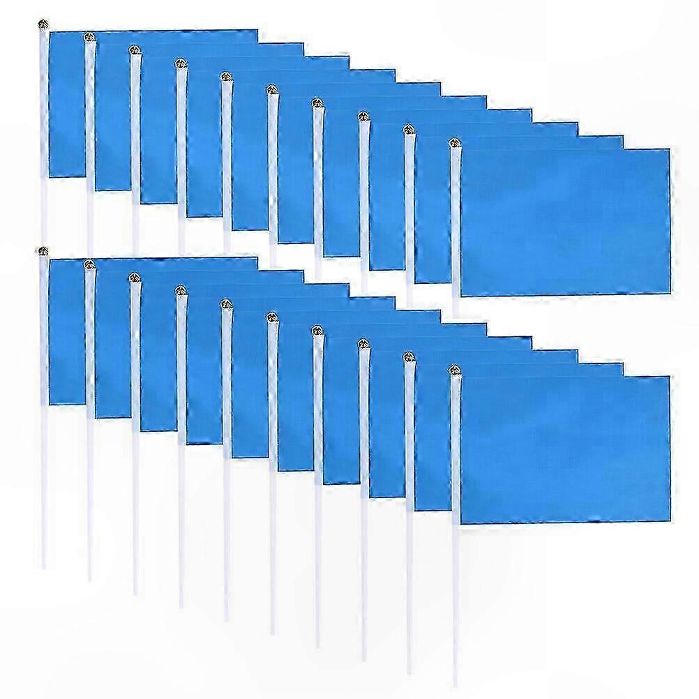 100pcs Solid Color Mini Square Flags for Party Celebrations (Blue)
