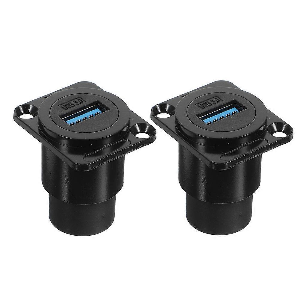 Dual Head USB Panel Mount Socket for Data Transfer 2Pcs