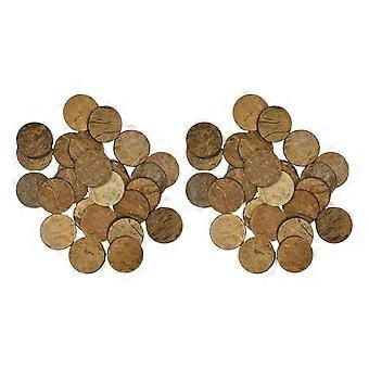 Golden Coconut Shell Round Chips for Fish Tank Decoration, 50Pcs