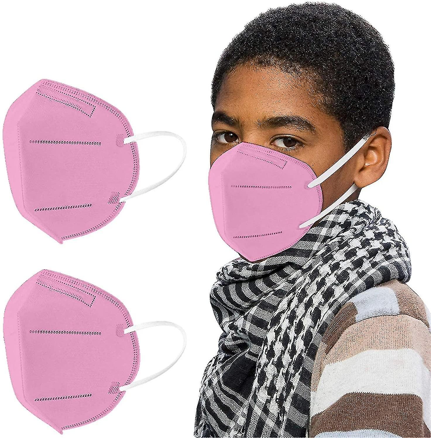 10 Pieces Children Printed Face Mask - Multicolored (pink)