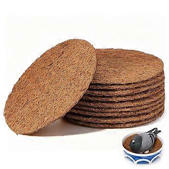 10pcs Coussinets de nidification en fibre de coco naturelle pour pigeons et petits animaux Doublure de cage à oiseaux pour poulaillers et tapis de couchage pour perroquets