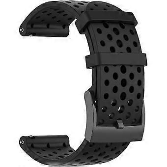 2pcs Silicone Watch Strap Compatible with Suunto 7/9/9Baro/D5/Spartan/Fossil Nate/Q, Black