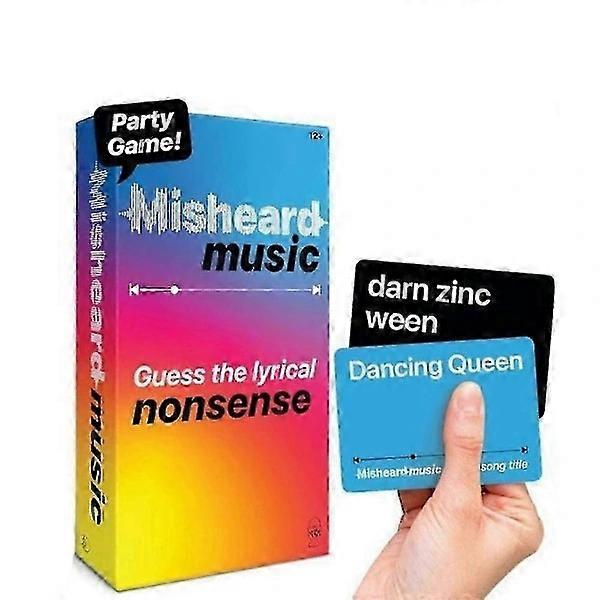 Misheard Music Party Game - Guess the song or artist, quick card game with lyrical nonsense for karaoke night