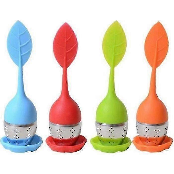Tea Infuser - Unspecified - Silicone Leaf - 4 Pieces - Reusable -