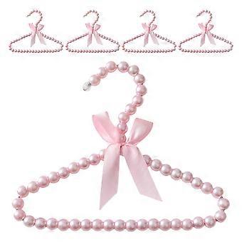 Pet Clothes Hangers Small Plastic Mini Pearl Beaded Hangers for Display 5Pcs
