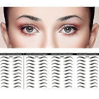 40 Paar 4D Haarähnliche wasserdichte braune Augenbrauen Tattoo Aufkleber, lang anhaltende natürliche wasserdichte bionische Augenbrauen Transfer Aufkleber, Make-up Accessoires