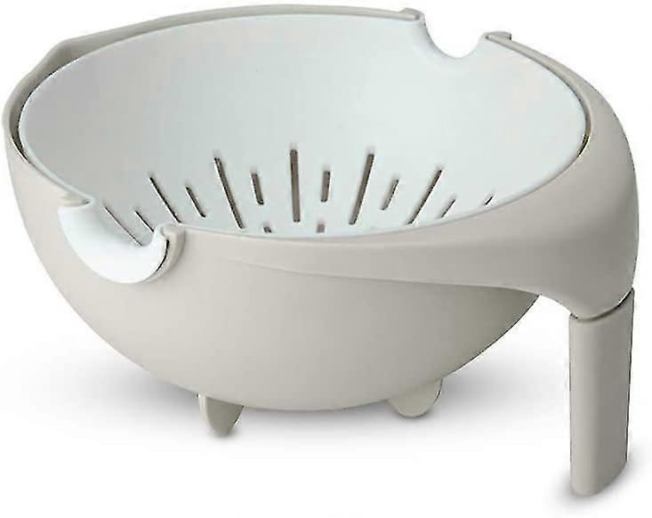 Drain Basket, Colander Plastic With Handle (white)