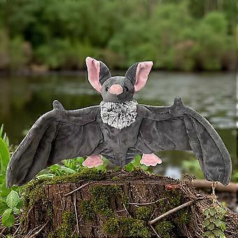 Grey Bat Plush Stuffed Animal, 23 Inch Ultra-Soft Wingspan, Pink Ears and Feet, Halloween Decor and Dark Academia Gift for Vampire Lovers