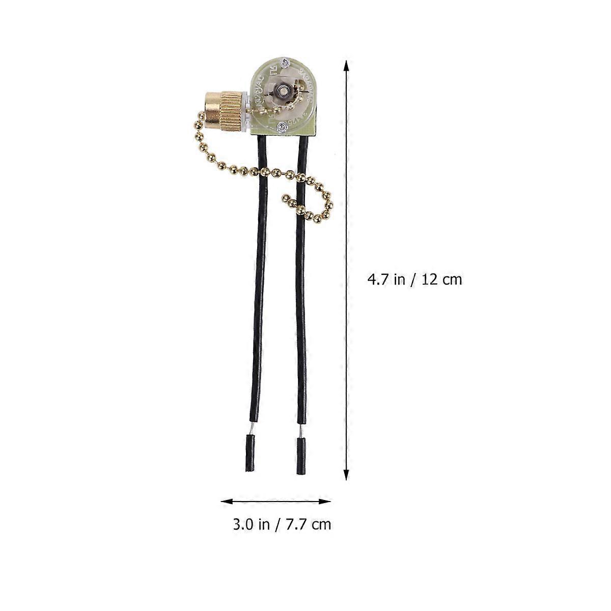 3Pc Fan Switch Pull Chain Ceiling Fan Replacement Pull Chain Switch Golden