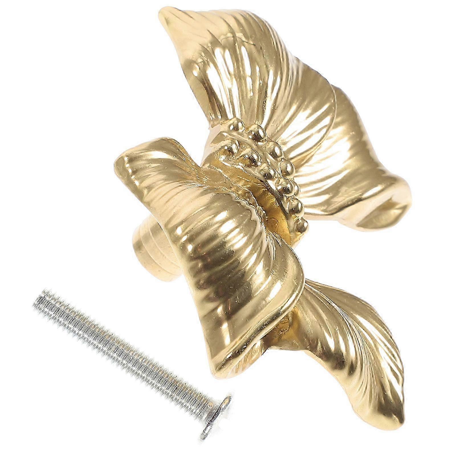 Antique Cabinet Pull Bow Shape Brass Drawer Pull compatible with Home 3Pcs