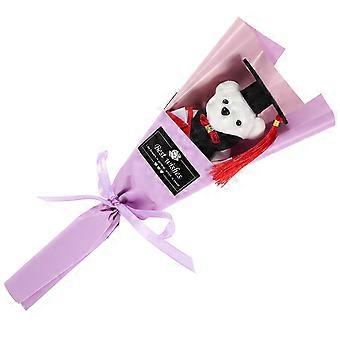 Graduierung künstlicher Blumenstrauß Mini Plüsch Graduierung Bär Blumenstrauß Ornament