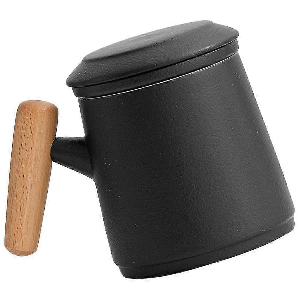 Ceramic Coffee Mug with Filter compatible with Drinking Use Black Handle Cup