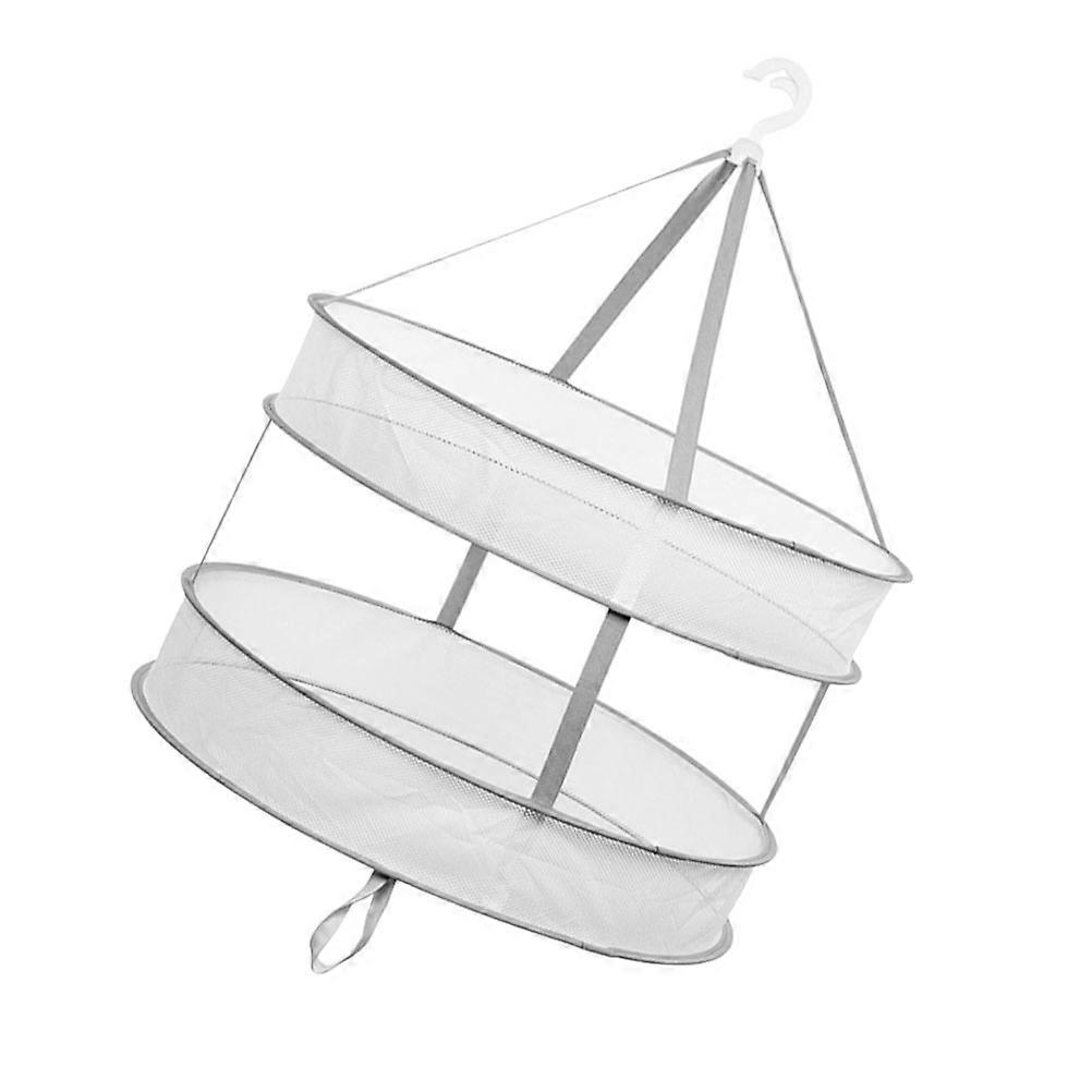 Clothes Drying Mesh Net for Drying 2-Tiers Foldable Grey Hanger