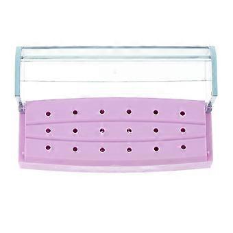 Nail Drill Bits Organizer for Storage 4Pcs Plastic Drill Bit Case Violet