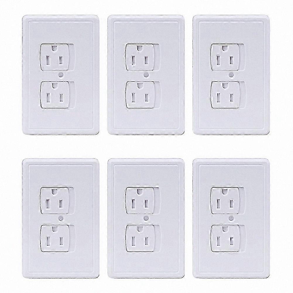 Child-Proof Wall Socket Safety  6-Pack Self-Closing Outlet Covers with Automatic Sliding Caps