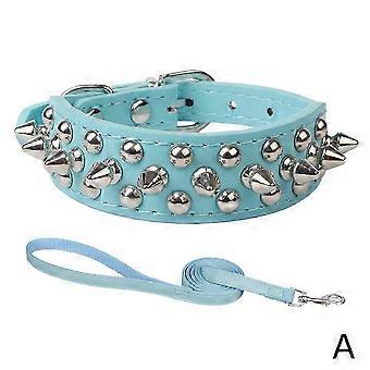 Rivet Pet Collar and Leash Set Anti Bite for Medium to Large Dogs