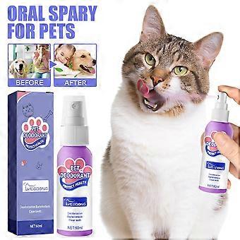 Yegbong Oral Spary För Husdjur, Munrengöringsmedel för husdjur Kattdeodorizer Andedräkt Fräschare Spray