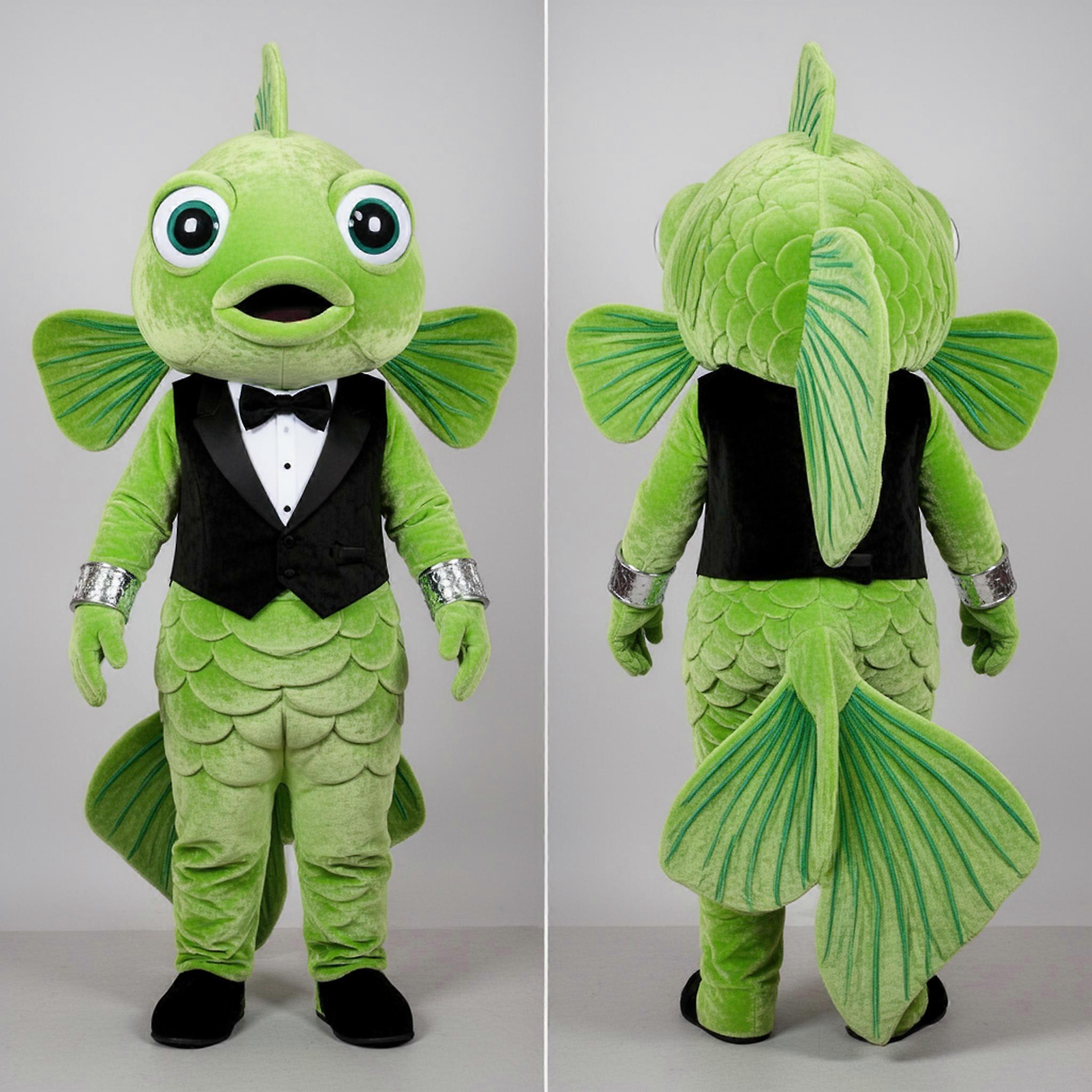 MASTICOT Lime Green Flowing Betta Fish Mascot