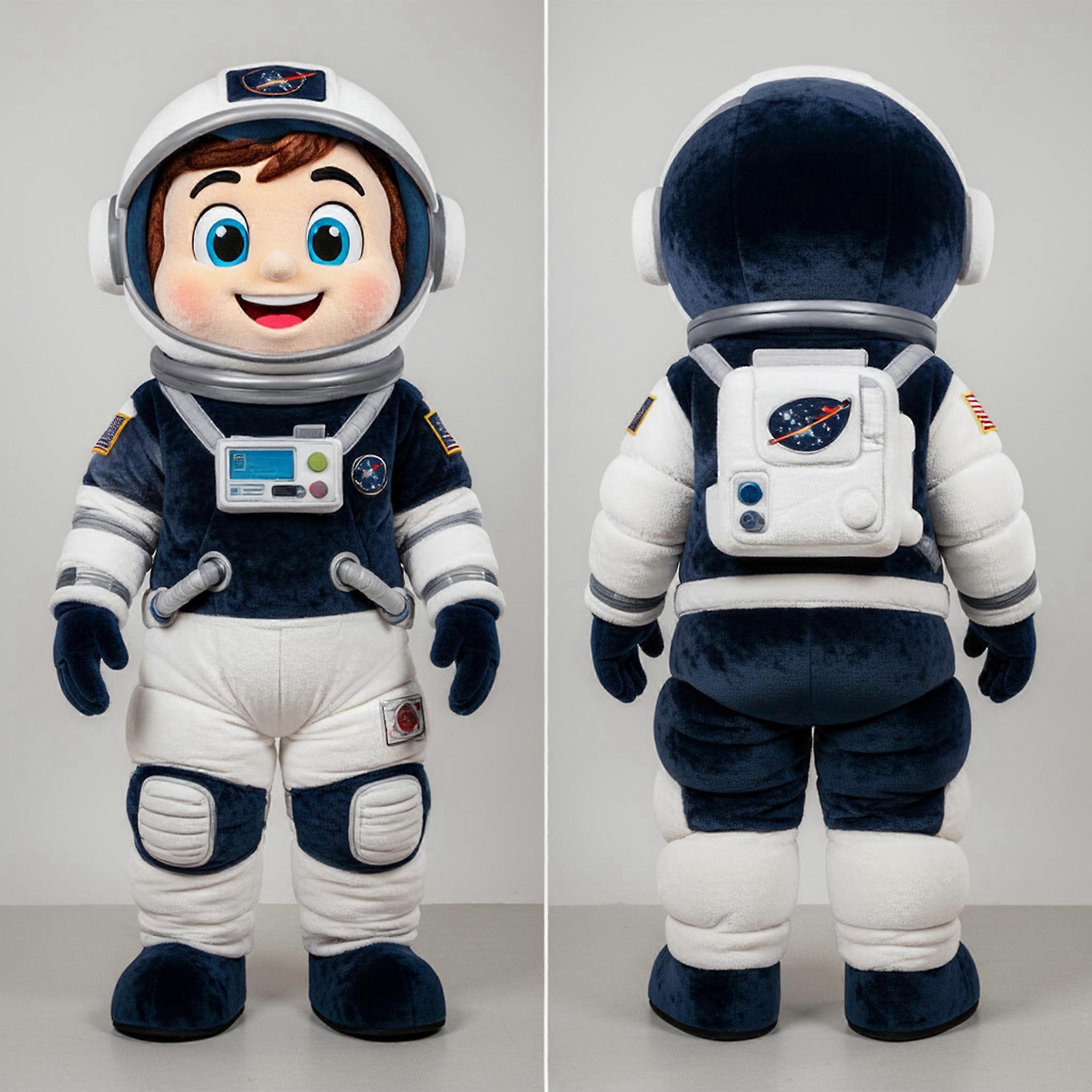 MASTICOT Navy Blue Friendly Faced Astronaut Mascot
