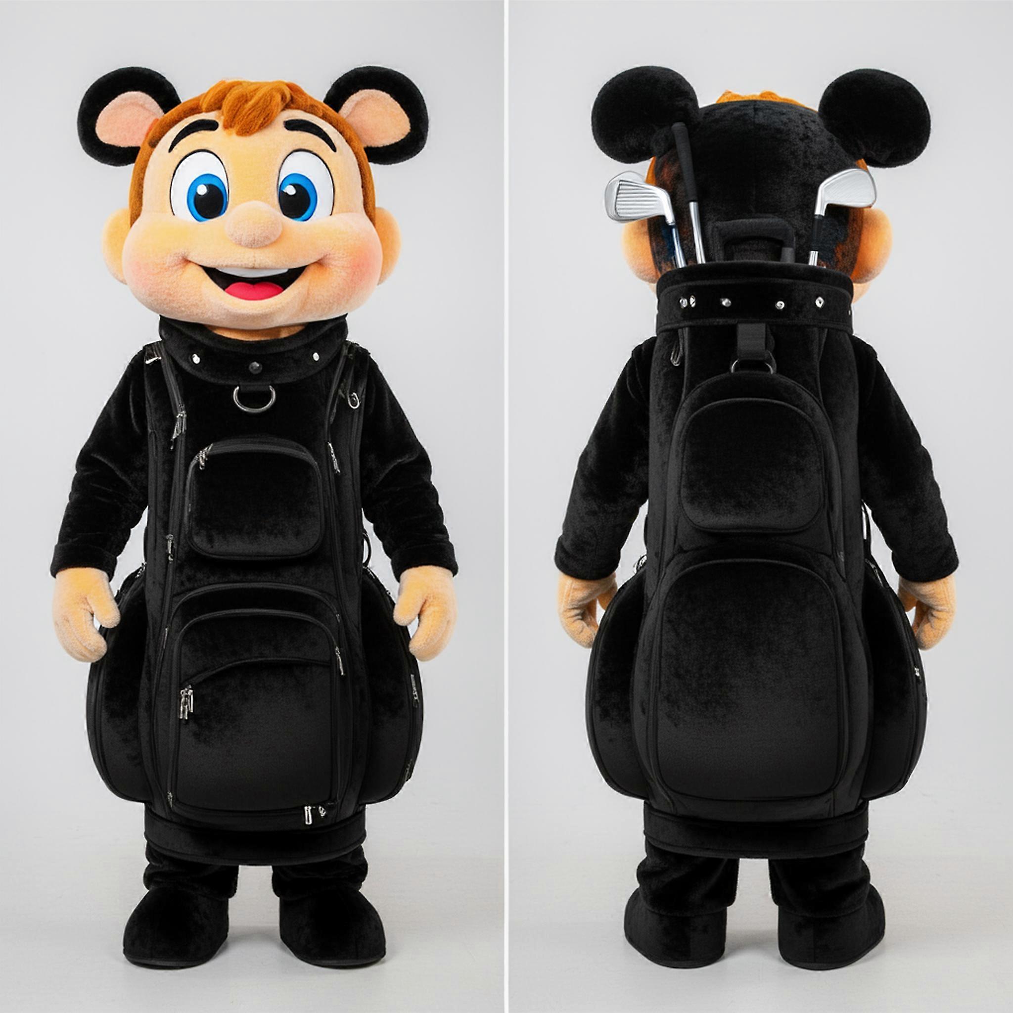 MASTICOT Black Rounded Golf Bag Mascot