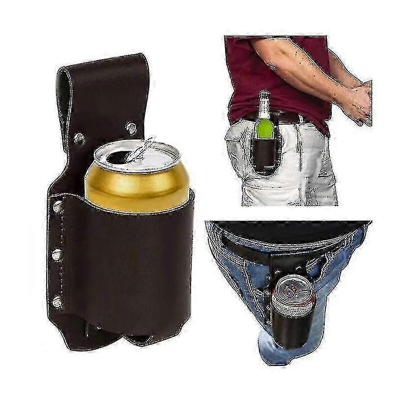 PU Leather Beer Bottle Holster Compact