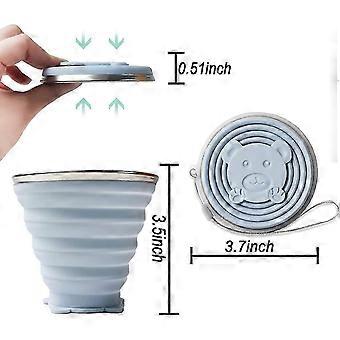 Pezzi tazza da bere pieghevole in silicone, tazza da viaggio pieghevole senza bpa, tazza da campeggio pieghevole portatile da 270 ml con coperchio, per picnic, campeggio, escursionismo outd