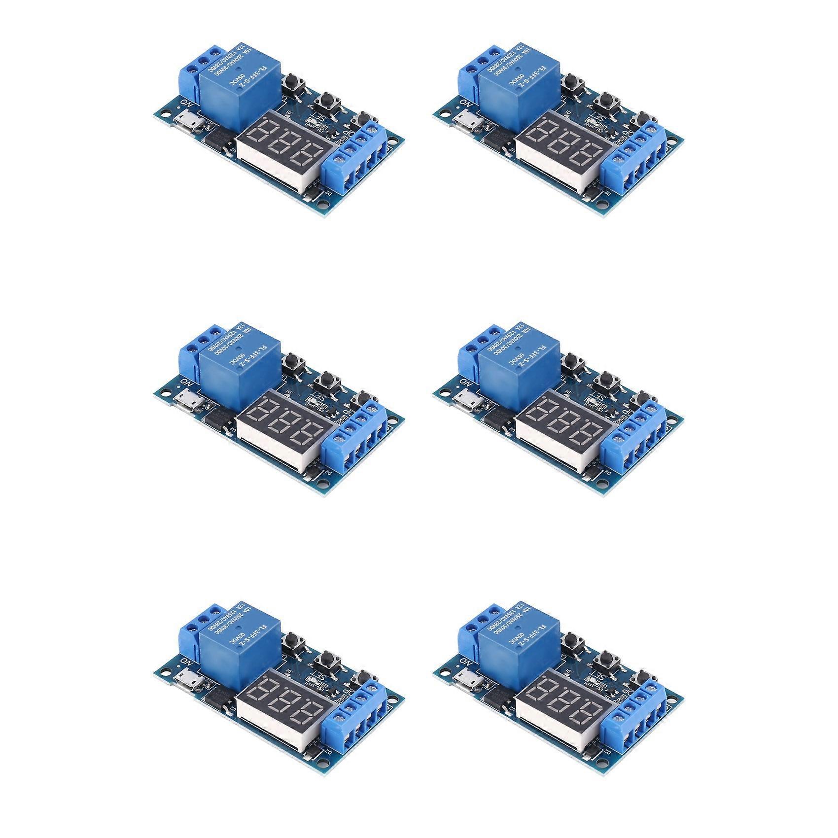 6X HW-521 Digital Time Delay 1 Way Relay Trigger Cycle Timer Delay Switch Circuit Board Timing Control Module