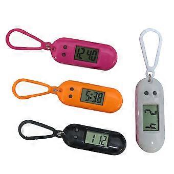 Kleine klok sleutelhanger voor tijdweergave, 4 stuks in diverse kleuren, elektronisch horloge