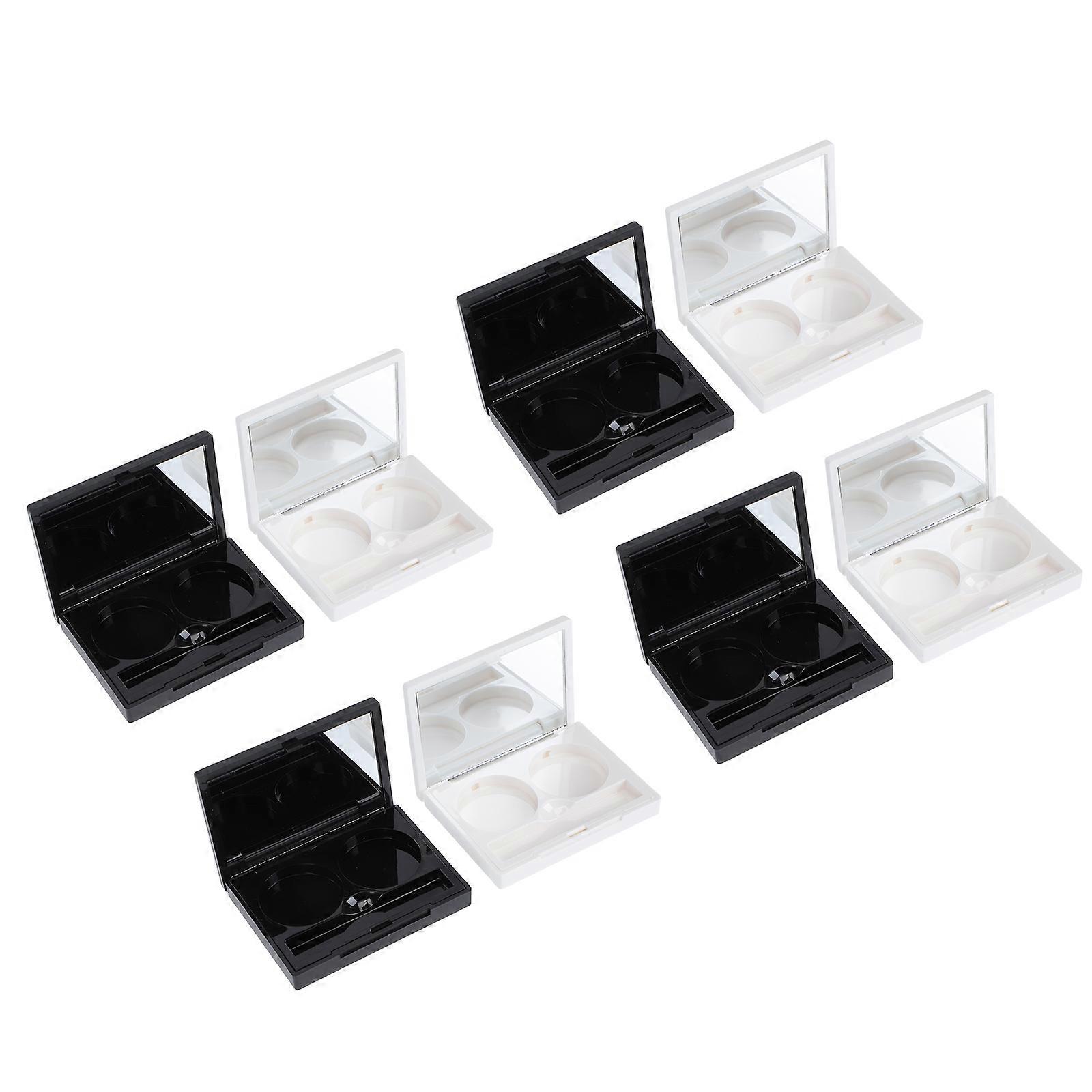 Cosmetics Storage Box for Storage 16Pcs Rectangular Dumb Black Eye Shadow Boxes with Mirror