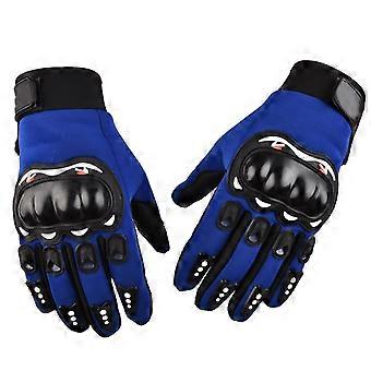 Motorcycle Gloves Touchscreen Hard Knuckle Powersports Racing Gloves for Mountaineering Cycling Aerobics Blue