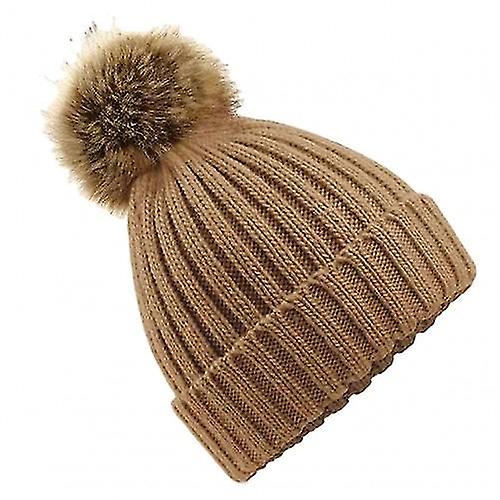 Beechfield Pom Pom Műszőrme Darabos Kötött Beanie