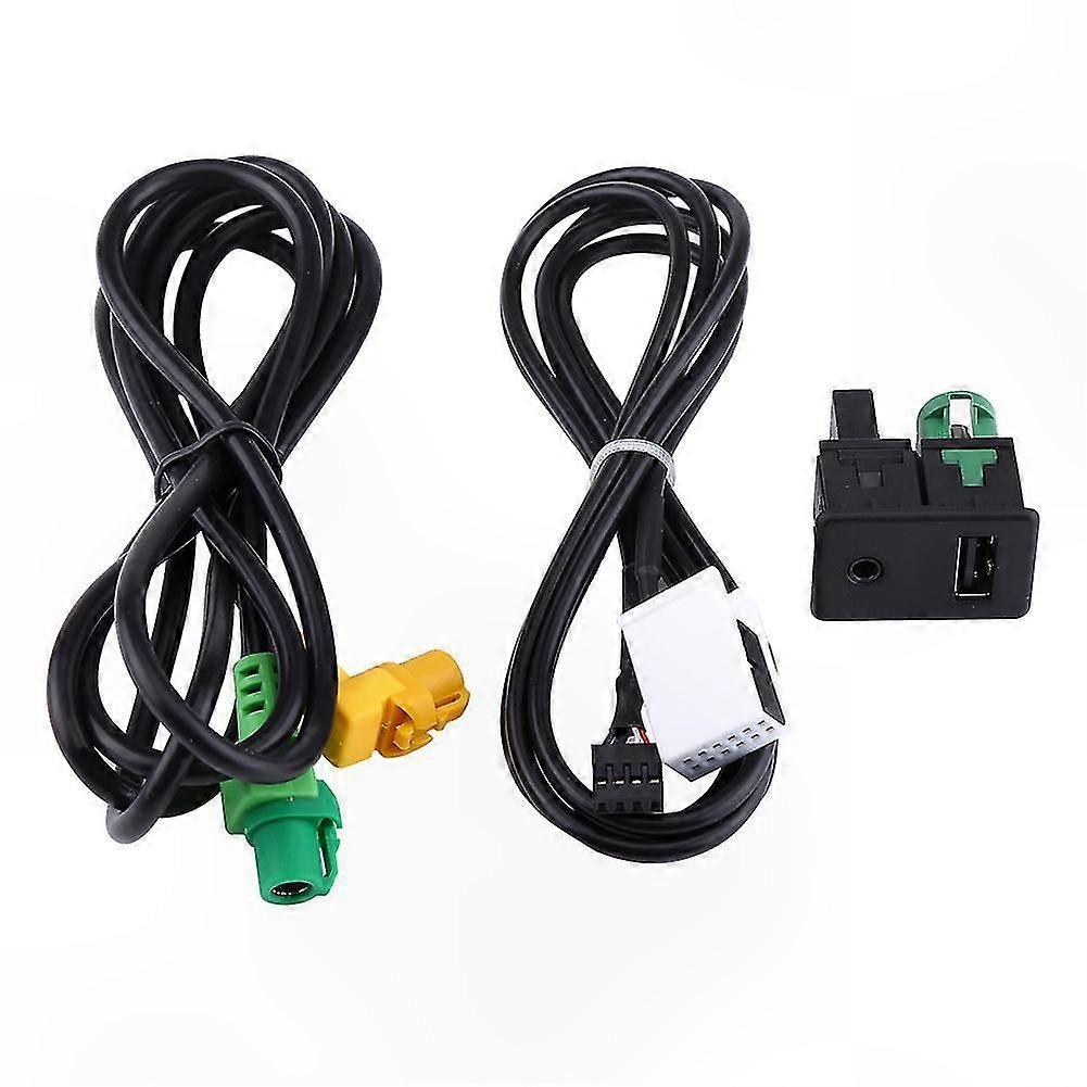 Universal USB AUX Switch Socket Wire Harness for Car Audio Systems
