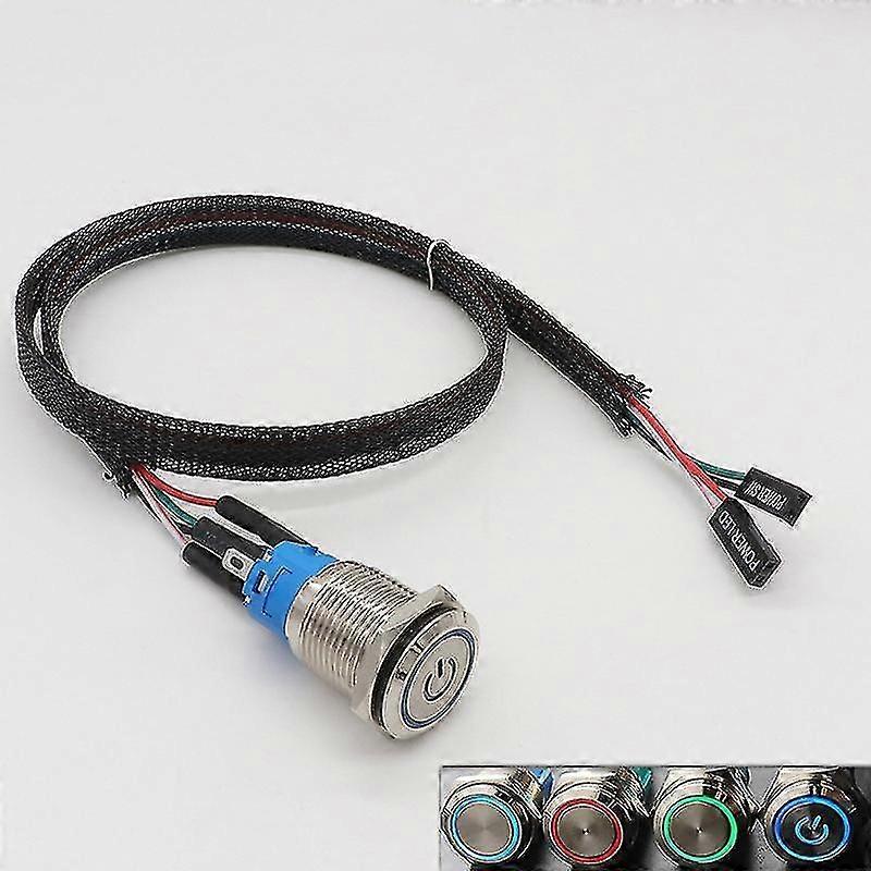 Pc Host Start Power Sw Button Switch Computer Reset Sw Button Switch With Cable
