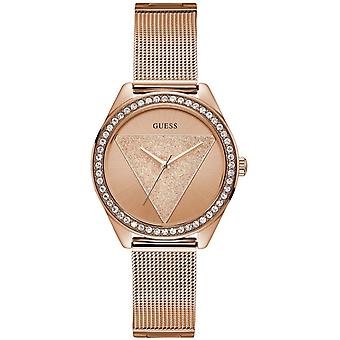 Guess tri glitz Quartz Analog Woman Watch with Stainless Steel Bracelet In Gold Plated W1142L4