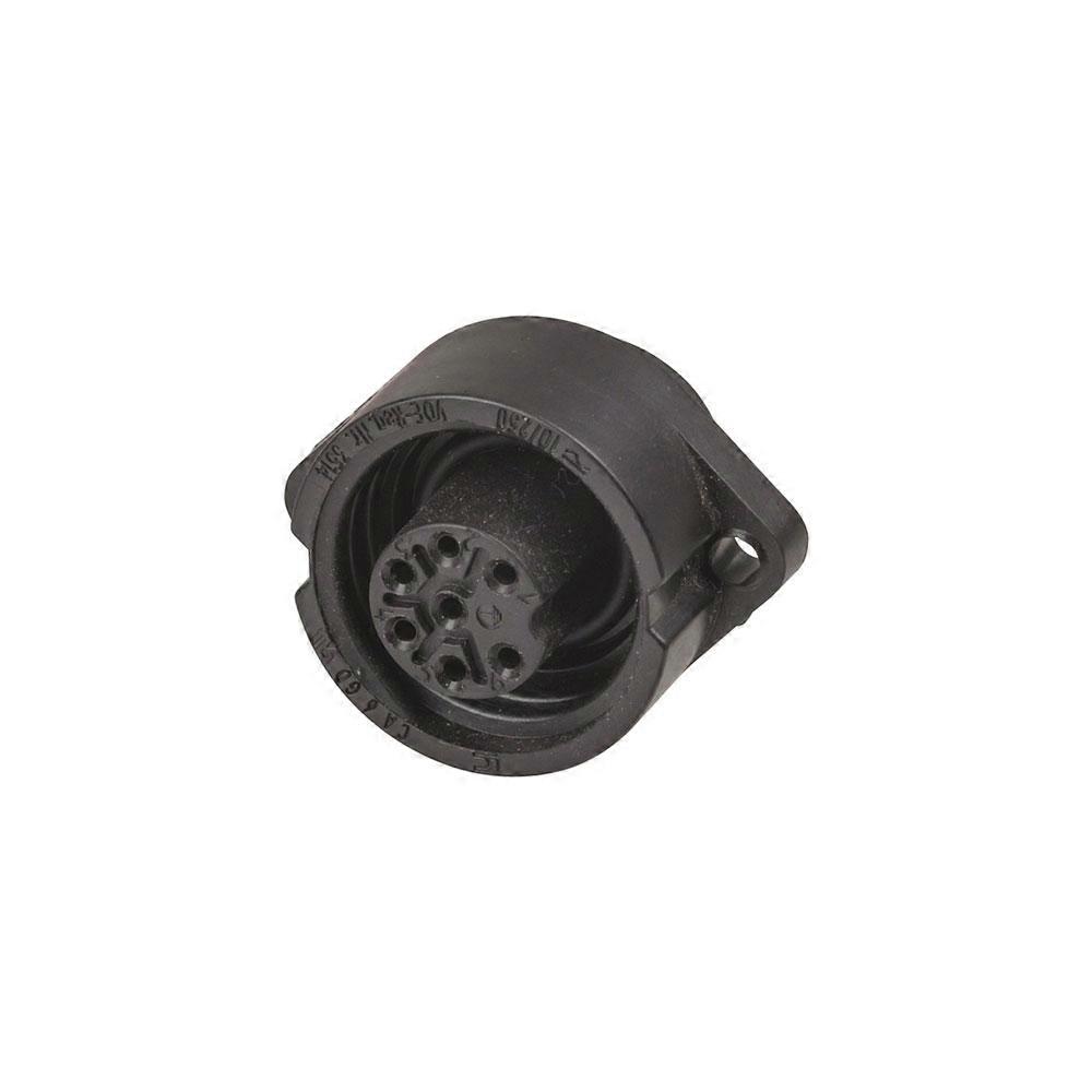 6 POLE Pre Earth CA Series Panel Socket industry Standard Connector Black