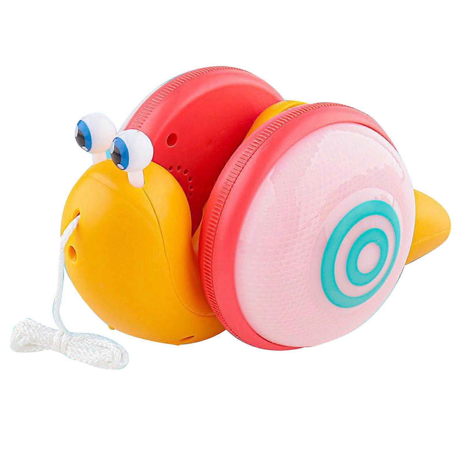 Quiet ABS Snail Pull Toy With Lights And Sounds