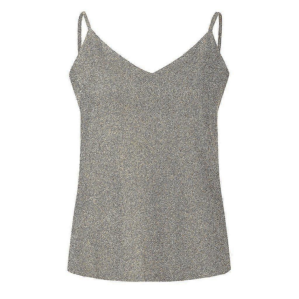 Metallic Sparkle Sexy Camisole Crop Tank Top Disco Women's Cosplay Costume Party Club Tank Top main image 1