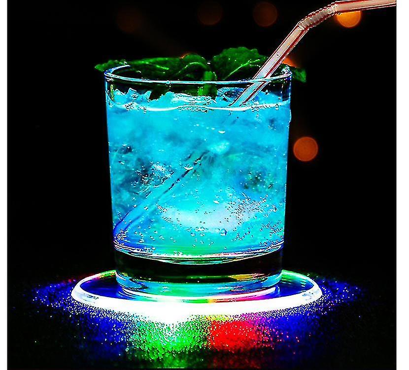 2 Pcs Led Colorful Coaster Drinks Coasters