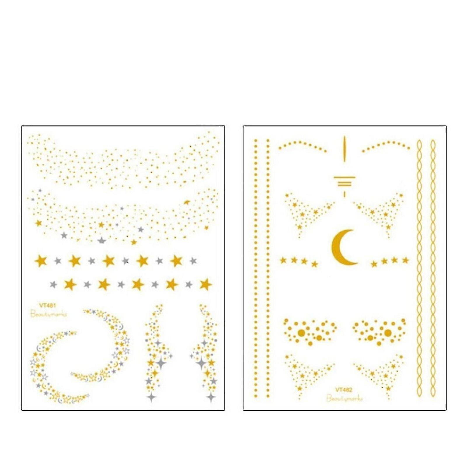 هالوين الوجه برونزينج الوشم ملصق الوجه الذهب احباط الذهب احباط ملصق