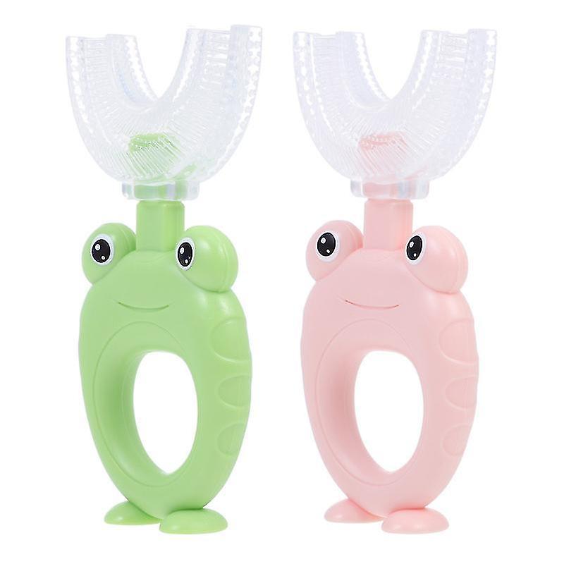 10.5X5.3x2cm Assorted Color Toothbrushes 2pcs Silicone Kids Toothbrush Supple Tooth Brush Baby U Sha