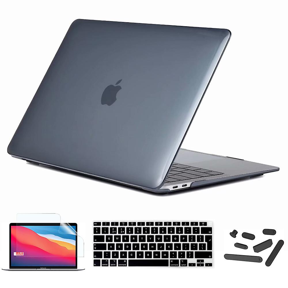 Crystal-black Case Keyboard Cover Screen Protector For Laptop Macbook Air 13 Inch M1 A2337 A2179