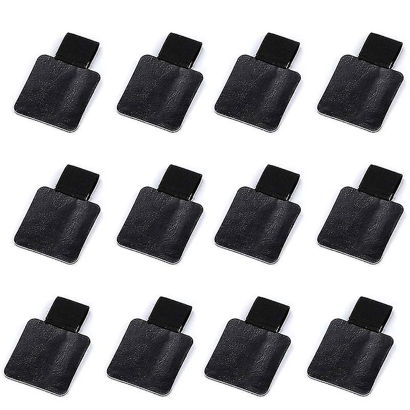 12 حزمة حامل حلقة القلم ، حامل قلم لاصق قلم رصاص حلقة مرنة ل ، المجلات ، التقويمات (أسود)