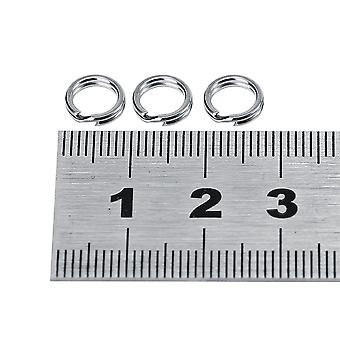 100pcs Angeln Edelstahl Snap Split Ring Köder Tackle Connector (8 #)