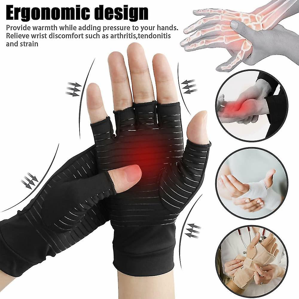 2 Paires De Gants De Compression Pour Arthrite - Soulagement Poignet Et Main