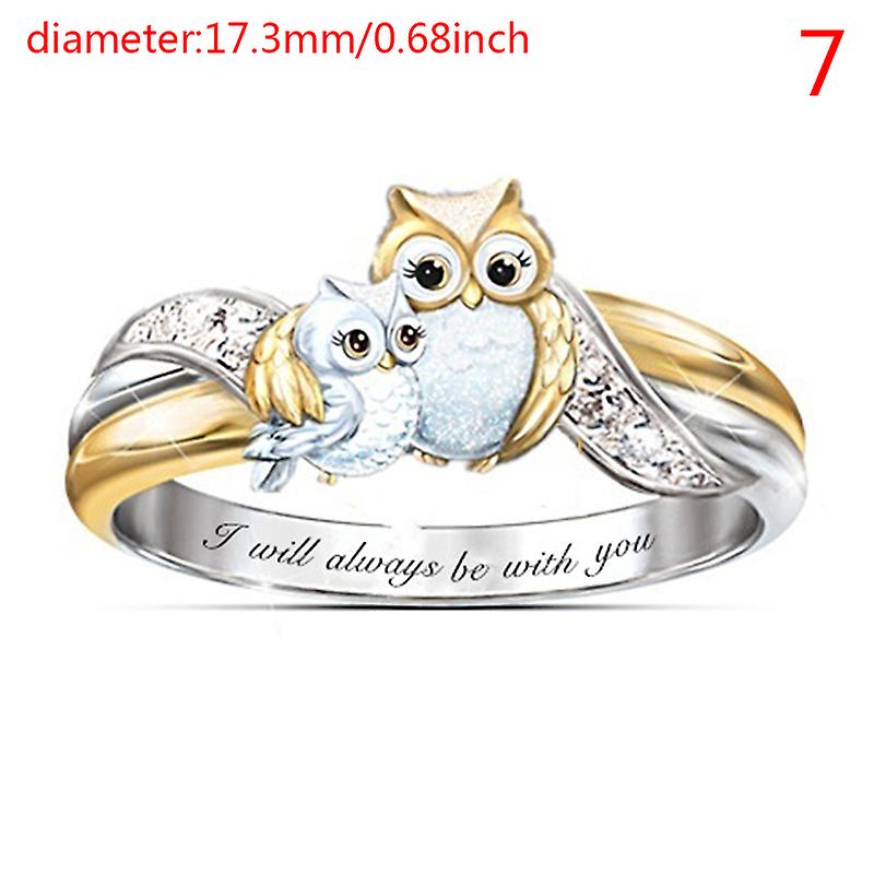 "i Will Always Be With You"parent Child Owl Mother Child Family Ring