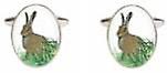 David Van Hagen Hare Image Cufflinks - Silver