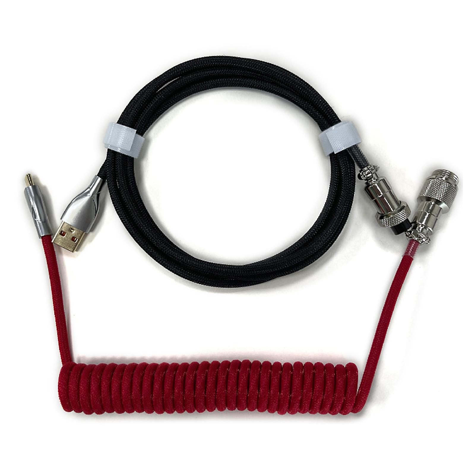 Coiled USB C Cable for Gaming Keyboard Wire Mechanical Keyboard USB Cable