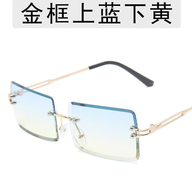 2023 High-quality New Design Women's Rimless Cut Edge Sunglasses Square Gradual Color Changing Trend Street Pats Glasses